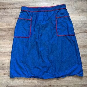 Modcloth Denim Skirt with Red Piping